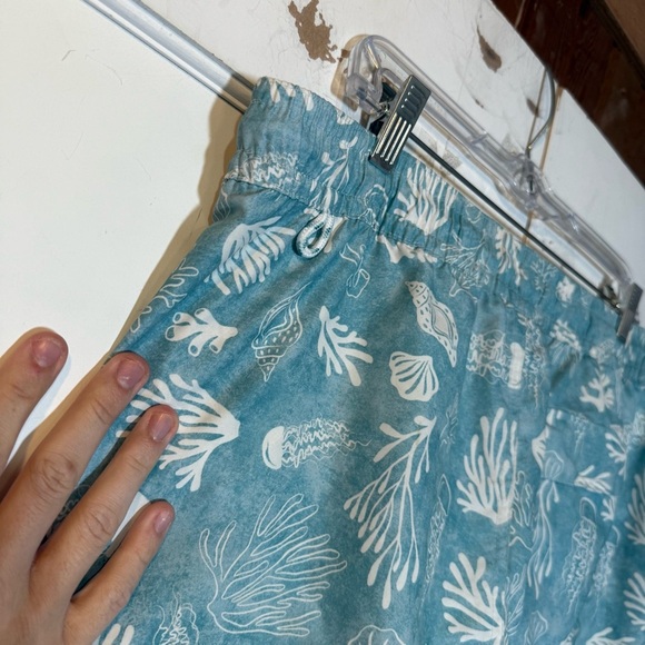 Goodfellow & Co Men's Swim Trunks Ocean Print Size Large Light Blue Summer - Picture 5 of 8